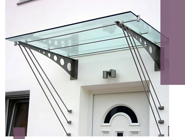 Козырьки над входом под ключ в Орехове-Зуеве — изготовление и монтаж