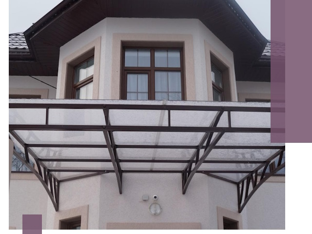 Козырьки из поликарбоната под ключ в Орехове-Зуеве