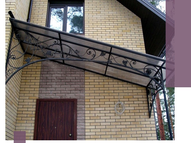 Односкатные козырьки из металла под ключ в Орехове-Зуеве