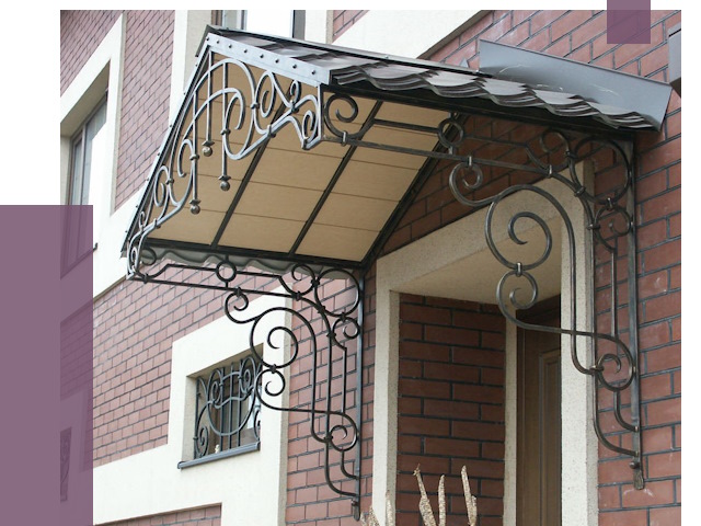 Двускатные козырьки в Орехове-Зуеве под ключ от 13025 руб.