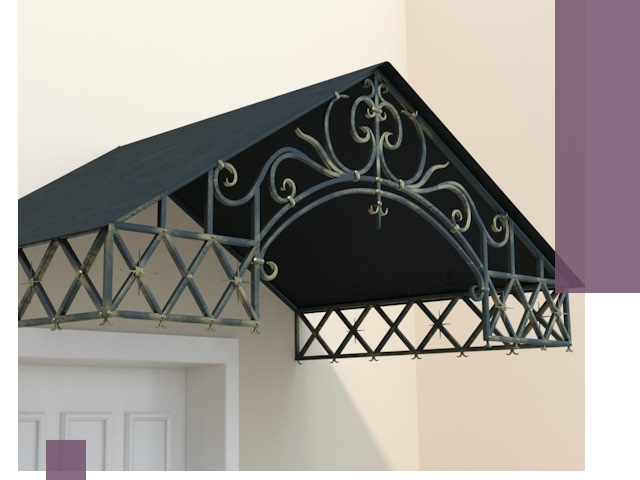 Двускатные металлические козырьки под ключ в Орехове-Зуеве