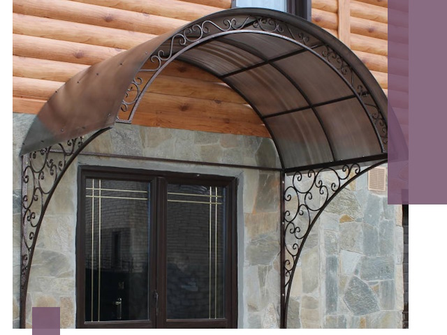 Арочные козырьки под ключ в Орехове-Зуеве: изготовление и монтаж